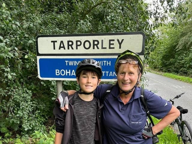 Dylan Ungi and his beloved gran Kim Lowden on the first day of their epic journey