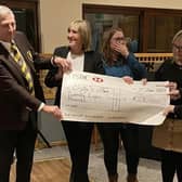 Graham Freer and Lesley Bednarek present the cheque to Emily’s Star trustees Darcy Scott-Hindmarch, Jayne Foster and Katie Mainwaring
