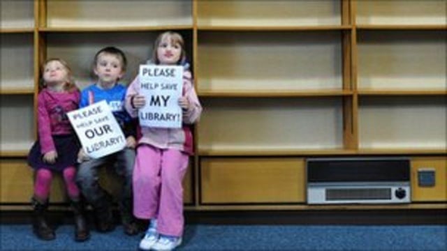 The shelves were bare after the library protest in 2011