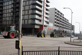 A convoy of tractors made its way around Milton Keynes as part of national protests by farmers over the Government's planned rise in inheritance tax. Pic: Dean Blayney