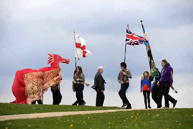 The Parade featured a symbolic dragon to mark St George's Day.