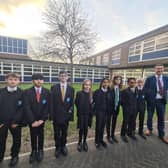 Pupils with Associate Principal Damian McGeehin from Sir Herbert Leon Academy