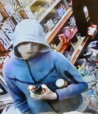 Riley was spotted on CCTV buying fizzy drinks in a shop in MK