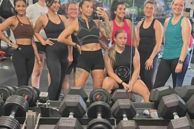 Chantelle and her supporters for the female-only gym in MK