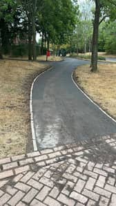 A newly-revamped pathway on Heelands, the first estate to receive a deep clean and tidy