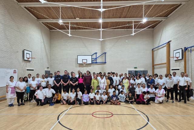 Members of Milton Keynes Hindu Swayamsevak Sangh, UK (HSS UK) celebrate Raksha Bandhan with police and city MPs