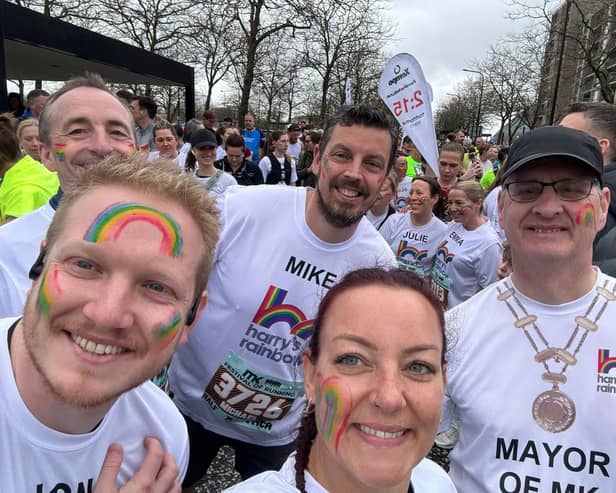 Mayor Mick Legg with fellow runners for Harry's Rainbow.
