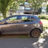 The car was abandoned on Conniburrow in Milton Keynes