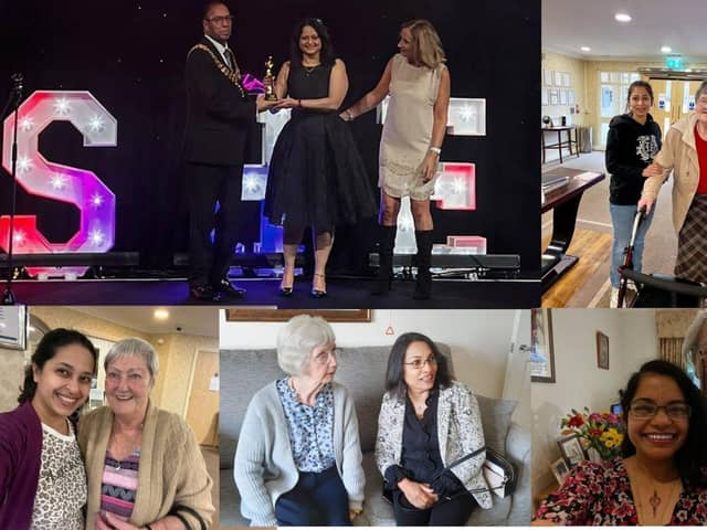 Manjiri Gokhale Joshi receiving SheInspires award 