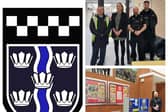 Police set up a knife screening arch at the school