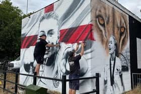 Professional artists painted the Leah Williamson mural last August in Newport Pagnell