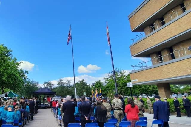 The armed forces flag was raised at the civic offices in CMK