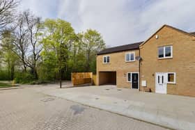 The home is on a generous end plot