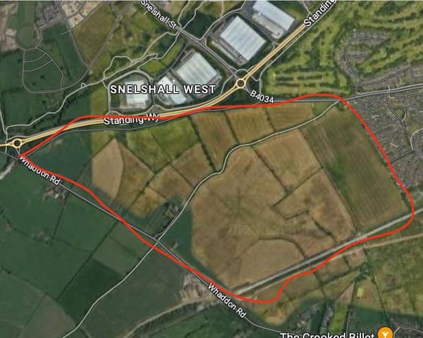 The map shows where the new 1,795-home Salden Park development will be in Milton Keynes