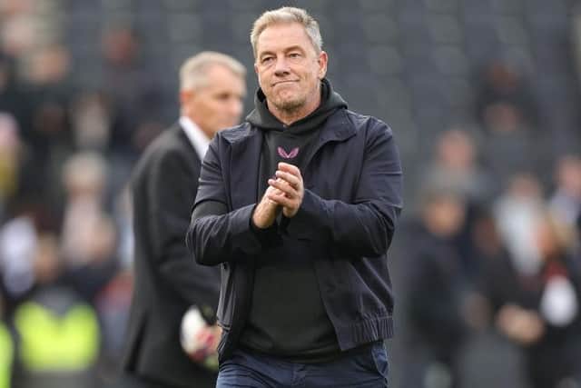 MK Dons head coach Scott Lindsey applauds the fans after Saturday's defeat to Port Vale (Photo: Pete Norton/Getty Images)