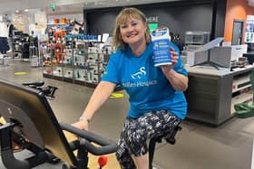 Amanda White cycling for the Spedan Swans team at John Lewis