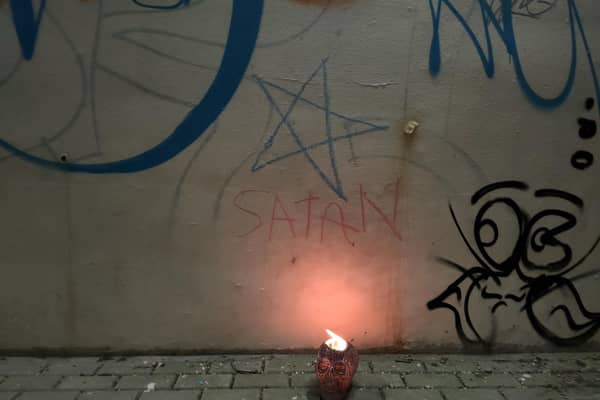 The devil worship graffiti has appeared in underpasses in Milton Keynes