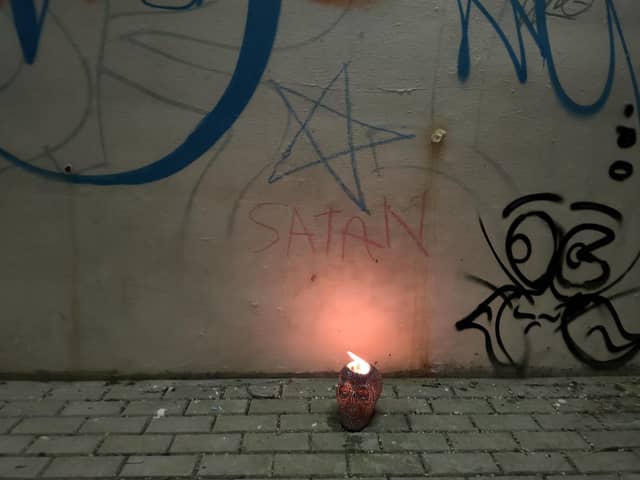 The devil worship graffiti has appeared in underpasses in Milton Keynes