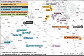 MAP 13PP: The many sites of the Whaddon Web (Toru 2024) This is an extract from the book The Intelligence Zone © Alan Biggins 2024