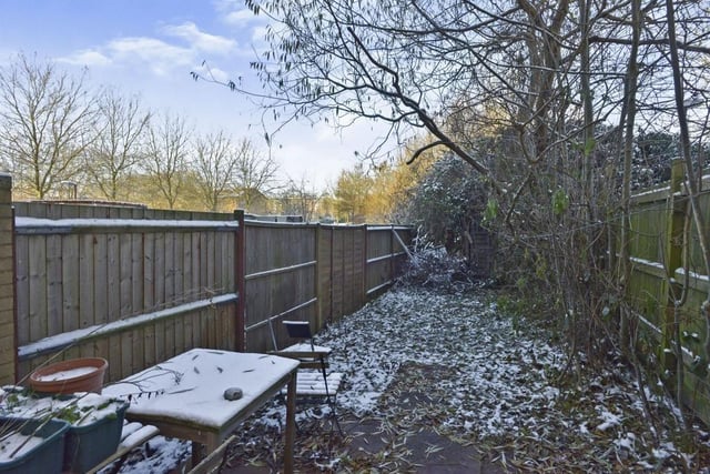 There is a back garden