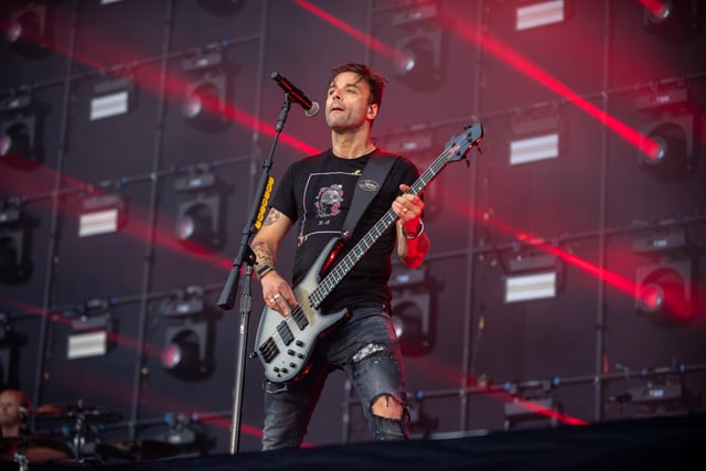Muse on stage at the National Bowl in Milton Keynes on Sunday, June 25, 2023. Photo by David Jackson.