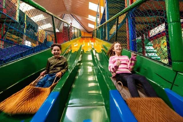 Play zones, slides, and interactive activities, Woburn Safari Park, Easter 2025