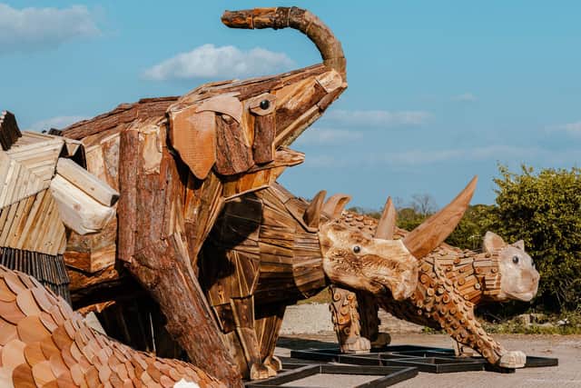 The Sumatran elephant is the largest of the nine sculptures on display