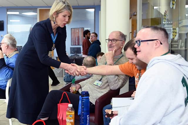 High Sheriff of Buckinghamshire, Pippa Kirkbride meets learners at MK SNAP.
