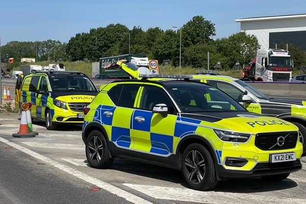 Traffic was held on the M1 northbound near Northampton following a serious collision on Friday (June 17)