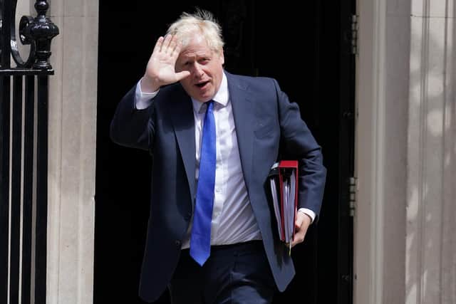 Boris Johnson departs 10 Downing Street.
