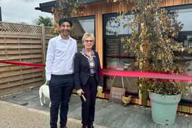 Hearing Health Hub owner Rahim Mitha, with Mayor of Milton Keynes Councillor Marie Bradburn