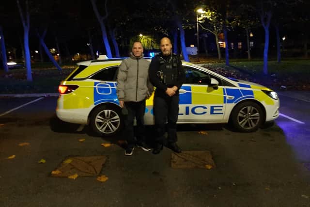 Grieving dad Jason Fathers joined police on their patrols to warn about knife crime