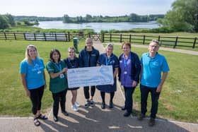 From left to right: Keira Caso (Willen Hospice, Corporate Fundraiser), Manisha Padmar (Willen Hospice, Medicines of Tomsation Pharmacy Technician), Rebecca Vardon (Taylor Wimpey South Midlands, Marketing Executive), Natalie Rowley (Taylor Wimpey South Midlands, Production Secretary), Anita Cromet-Beslens (Willen Hospice, Clinic Nurse Specialist), Badna Gates (Willen Hospice, Palliative Care Coordinator), and Nigel Birch (Willen Hospice Commercial Manager).