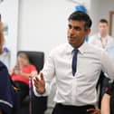 MILTON KEYNES, ENGLAND - AUGUST 15:  Prime Minister Rishi Sunak in Milton Keynes Hospital on August 15, 2023 in Milton Keynes, England. (Photo by Leon Neal - WPA Pool/Getty Images)