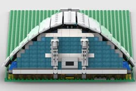 The iconic front of the Xscape building in MK. Image: Kaiser, LEGO