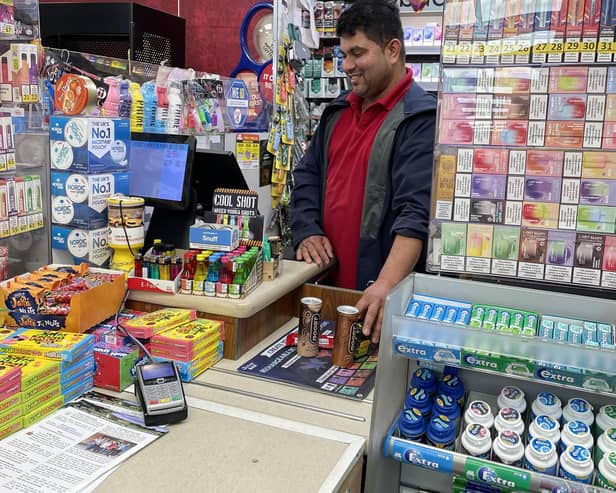 Raj in his Londis shop at Galley Hill