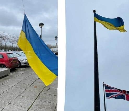 Ukraine flag at MK Council