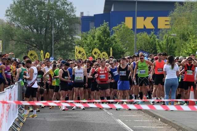 Competitors at the starting line