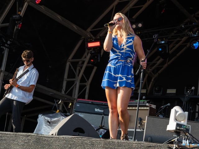 Charlotte Jane on stage at Campbell Park, Milton Keynes, July 16, 2022. Photo by David Jackson