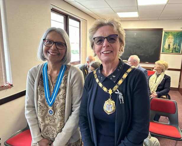 Kurshida Mirza, left, with the Mayor of Milton Keynes Marie Bradburn