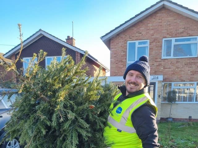 Sue Ryder’s fir-tastic volunteers collect your tree from your front door, front garden or driveway.