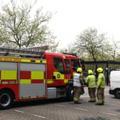 Emergency services were called to a fire following a collision involving three lorries