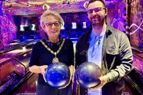 The Mayor of Milton Keynes with Lane7 General Manager, Tom