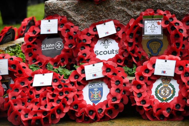Wreaths were laid at war memorials all over MK