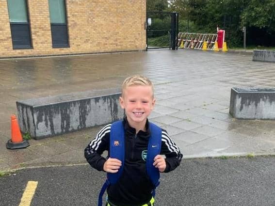 Harry Fryer, 7, has been hailed as the kindest trick and treater in Milton Keynes following last week's Halloween