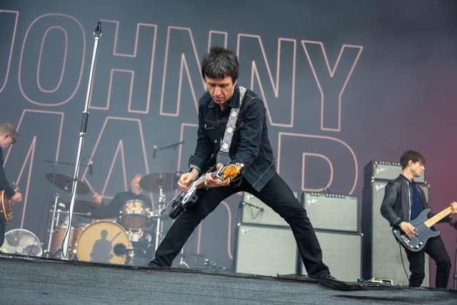 Johnny Marr on stage at The National Bowl in Milton Keynes on Sunday, June 22, 2025. Photo by David Jackson.