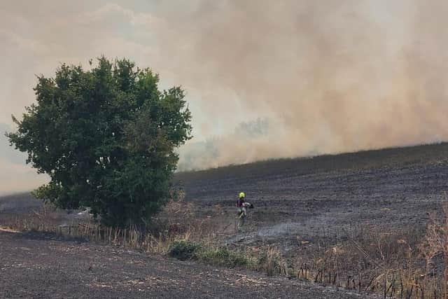 Field fires spread rapidly in the hot and dry conditions