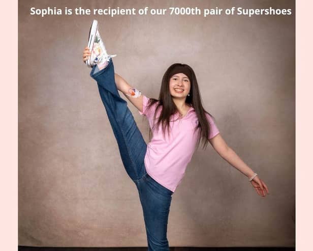 Sophia with her Supershoes