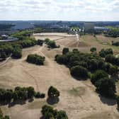 The drone footage was taken last week over Campbell Park in MK