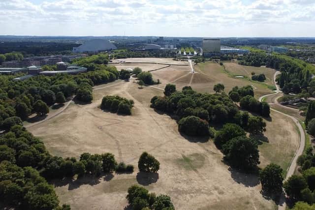 The drone footage was taken last week over Campbell Park in MK
